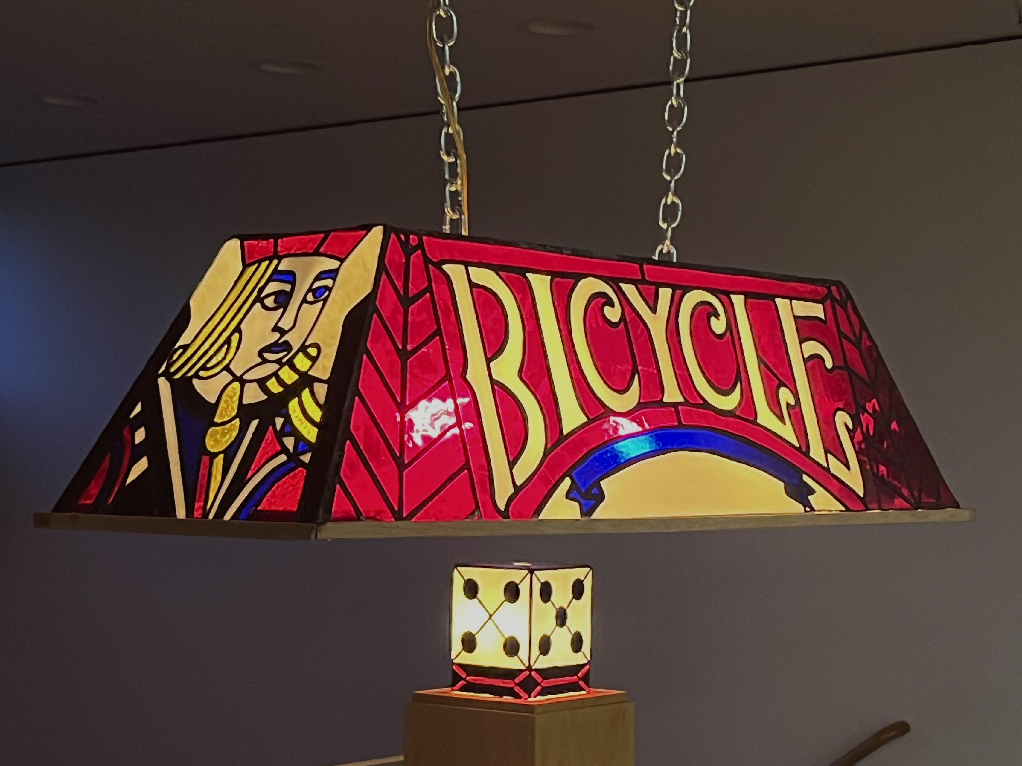 500 — Bicycle playing card billiard lamp by Sam Teff